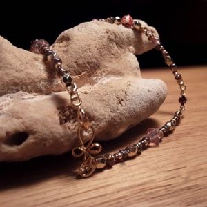Pomegranate Glow Swarovski Crystal Anklet